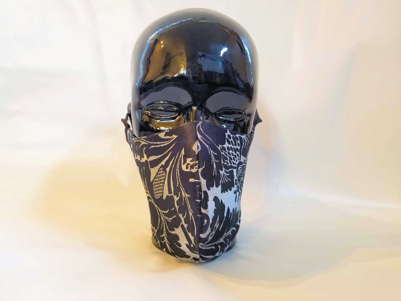 Fabric Face Mask Black & Silver